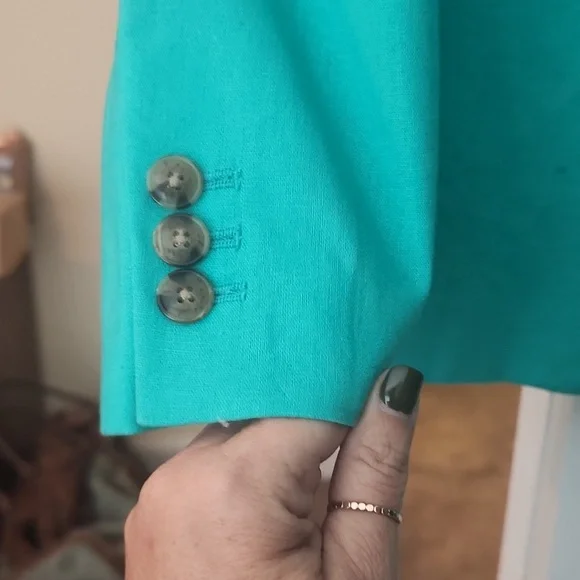 J. Crew Vibrant Green Blazer With Free Stripped Tank To Match. Linen Blazer - Picture 3 of 9